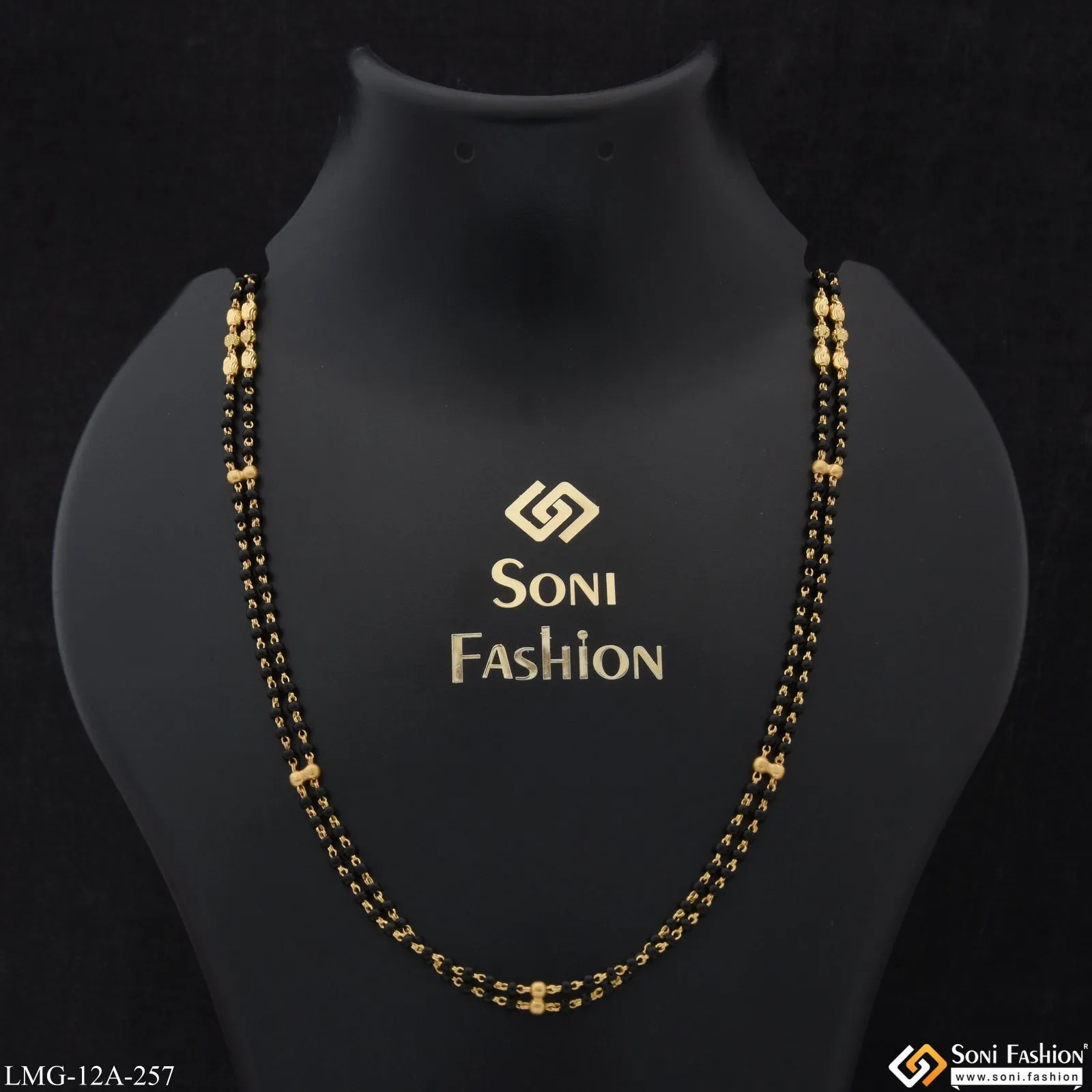 1 Gram Gold Plated 2 Line High-class Design Mangalsutra Dori For Women - Style A257