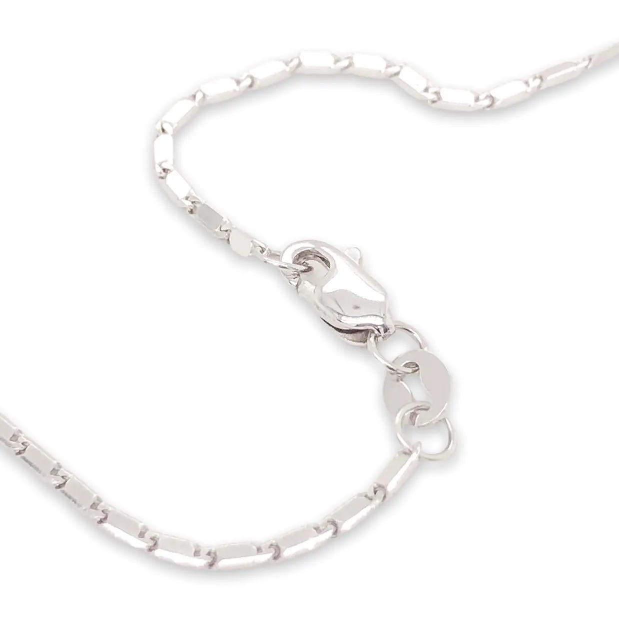 14K W Gold 1.1mm 18" Mirror Link Chain 3.5grms