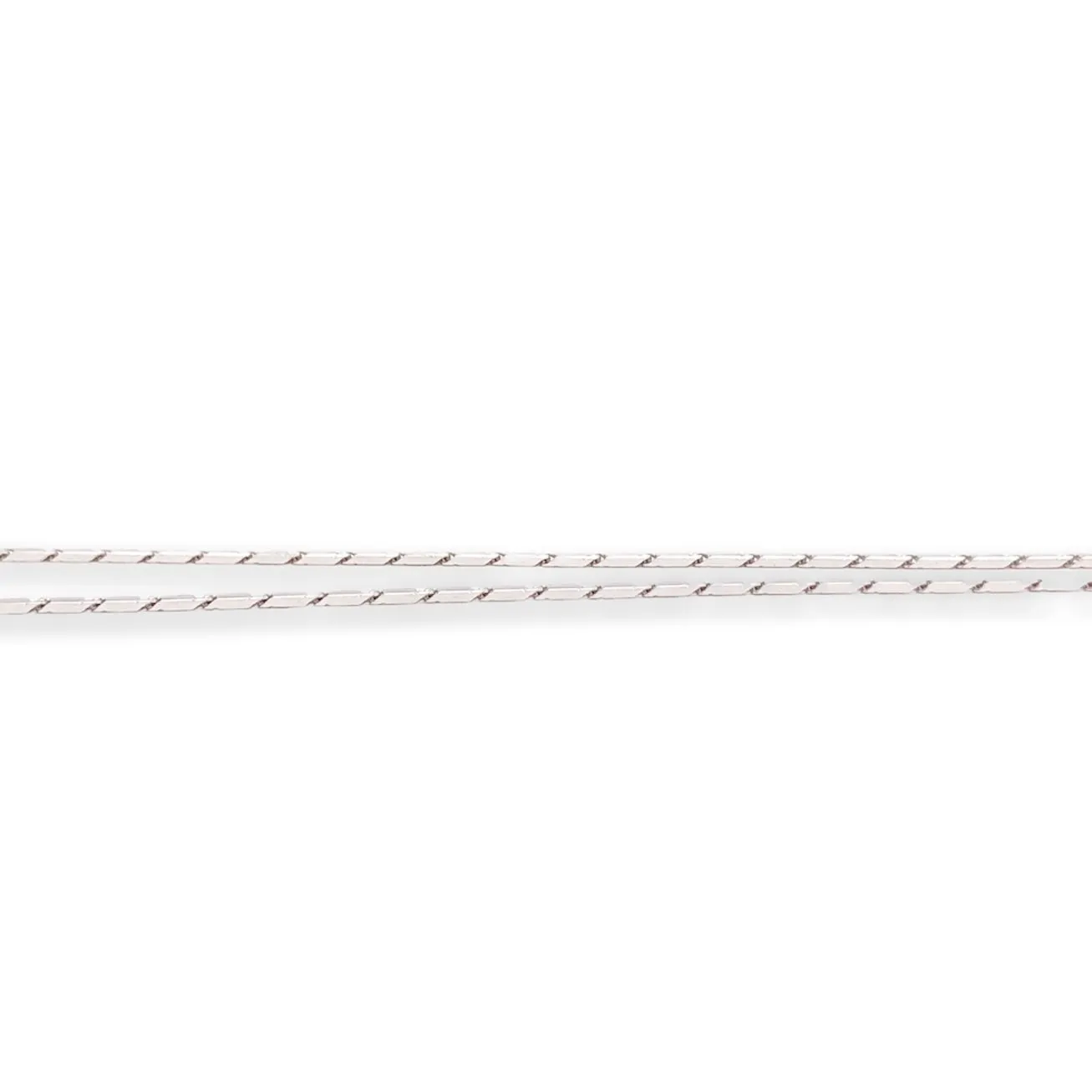 14K W Gold 1.1mm 18" Mirror Link Chain 3.5grms