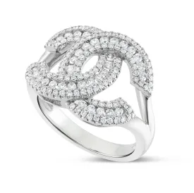 18K White Gold 0.75ct "CC" Diamond Statement Ring