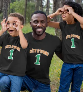 1sttheworld T-Shirt - Cote D'Ivoire Flag One T-Shirt Black A35