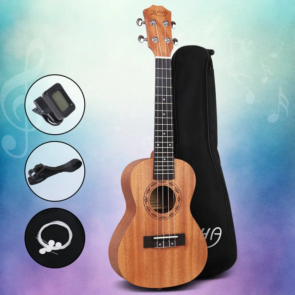 23" Mahogany Concert Ukulele Set w/ Bag & Accessories - Alpha