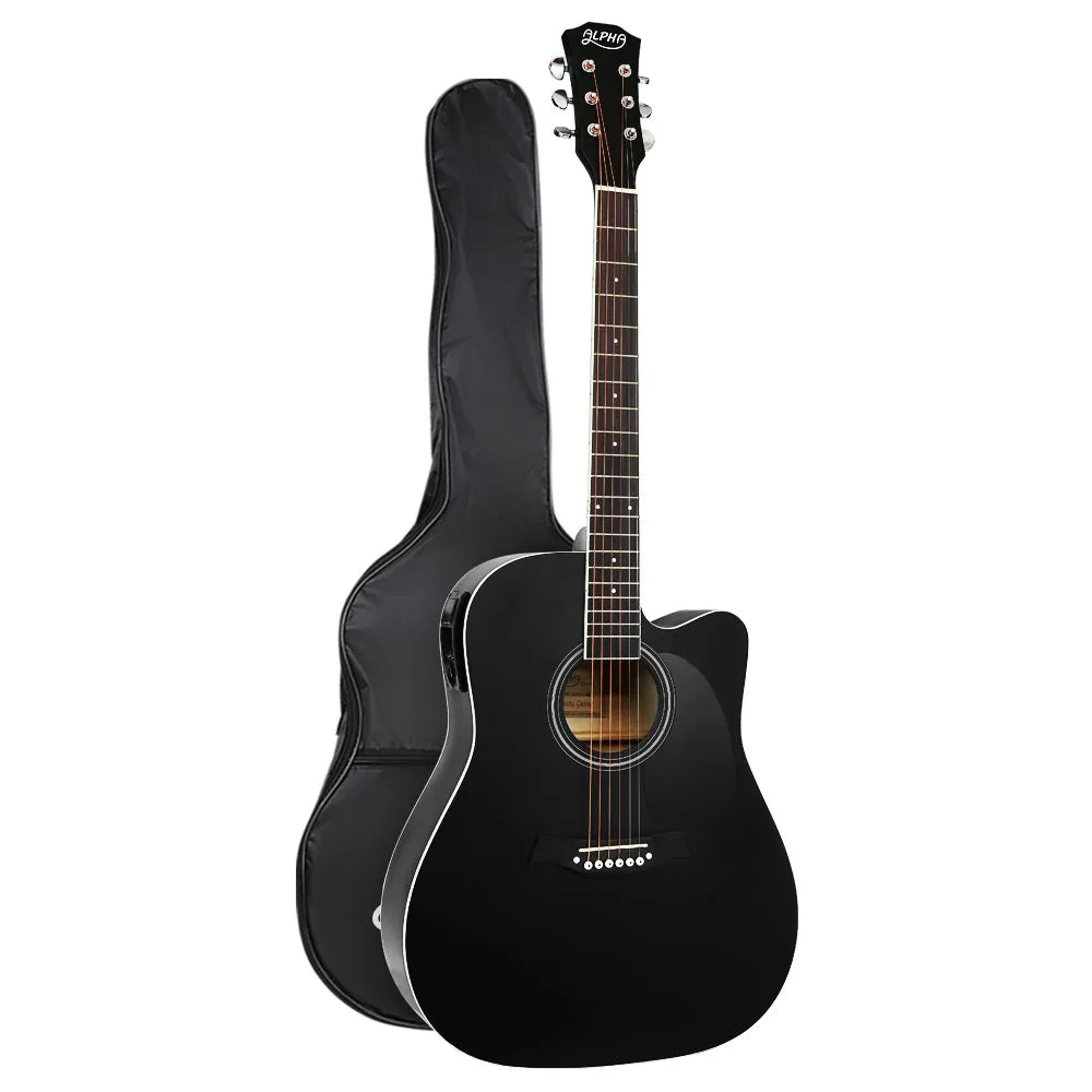 41" Black Acoustic-Electric Guitar EQ Set, Cutaway - Alpha