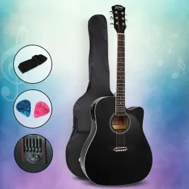 41" Black Acoustic-Electric Guitar EQ Set, Cutaway - Alpha
