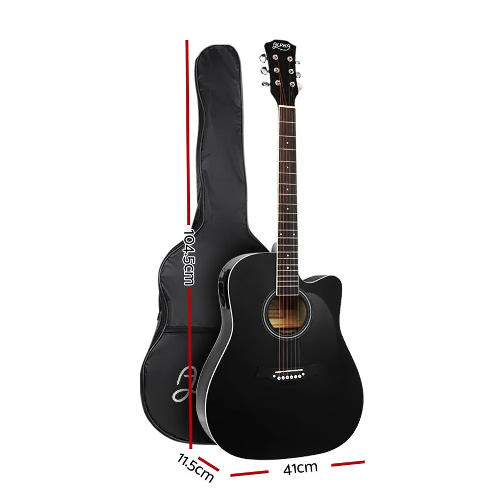 41" Black Acoustic-Electric Guitar EQ Set, Cutaway - Alpha
