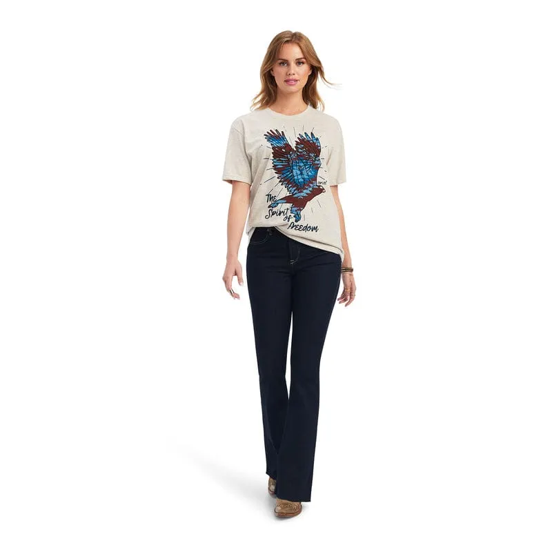 Ariat Women's Freedom Spirit Oatmeal Heather Short Sleeve Tee 10041310