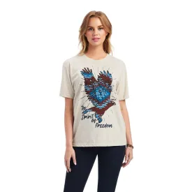 Ariat Women's Freedom Spirit Oatmeal Heather Short Sleeve Tee 10041310