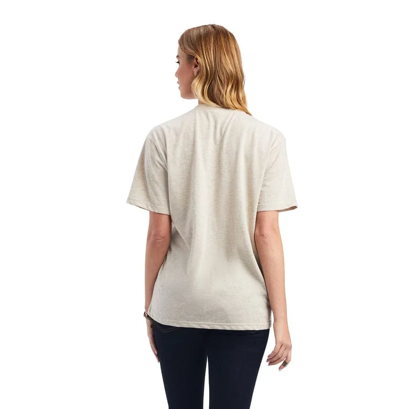 Ariat Women's Freedom Spirit Oatmeal Heather Short Sleeve Tee 10041310