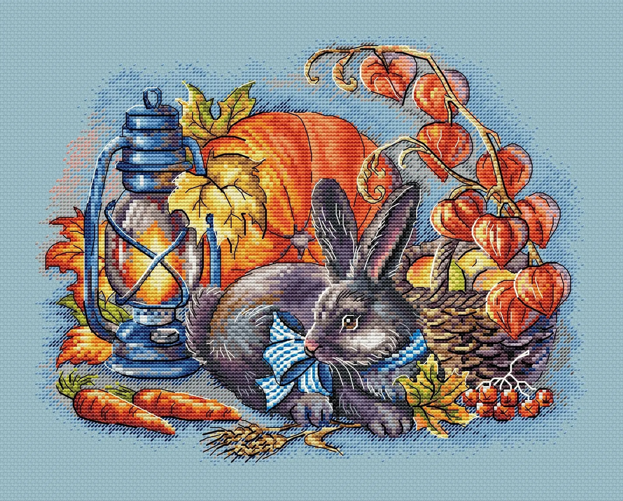 Autumn with a Rabbit - PDF Cross Stitch Pattern