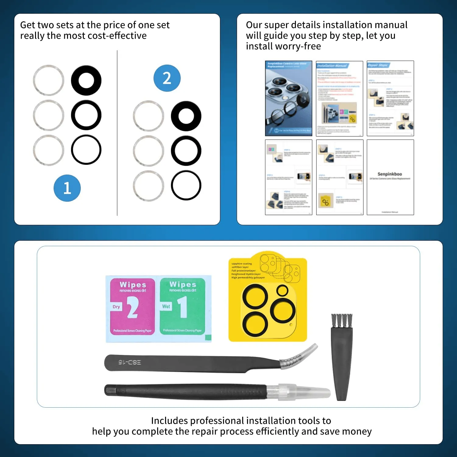 Back Camera Lens Replacement Tool Kit  For iPhone 12 13 14 Pro Max