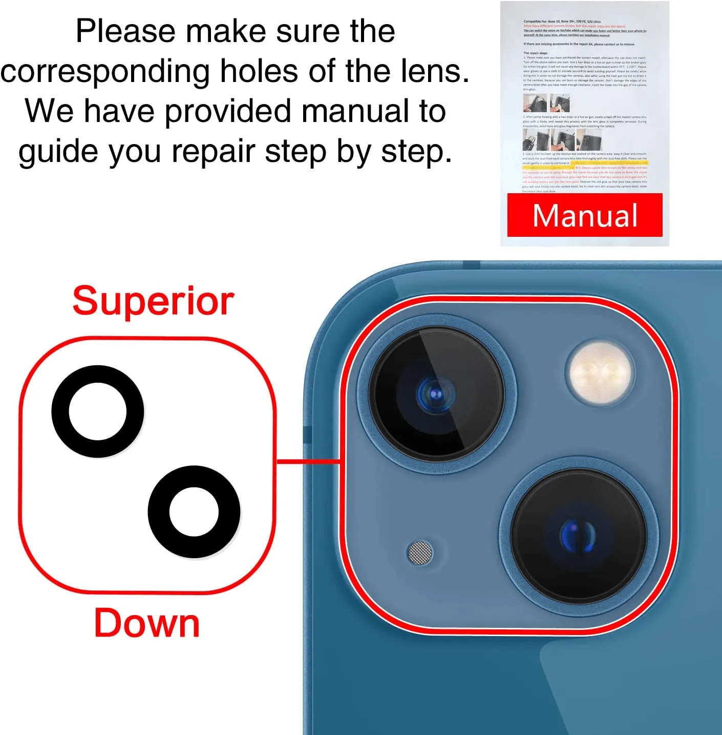 Back Camera Lens Replacement Tool Kit  For iPhone 12 13 14 Pro Max