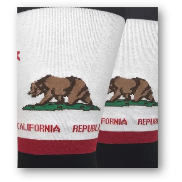 California Republic Bear Flag Socks (Adult Large - Men's Shoe Sizes 8-12)