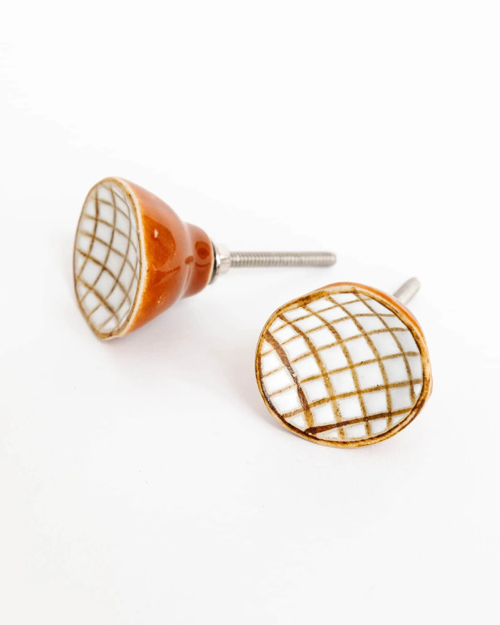Criss-Cross Ceramic Knob