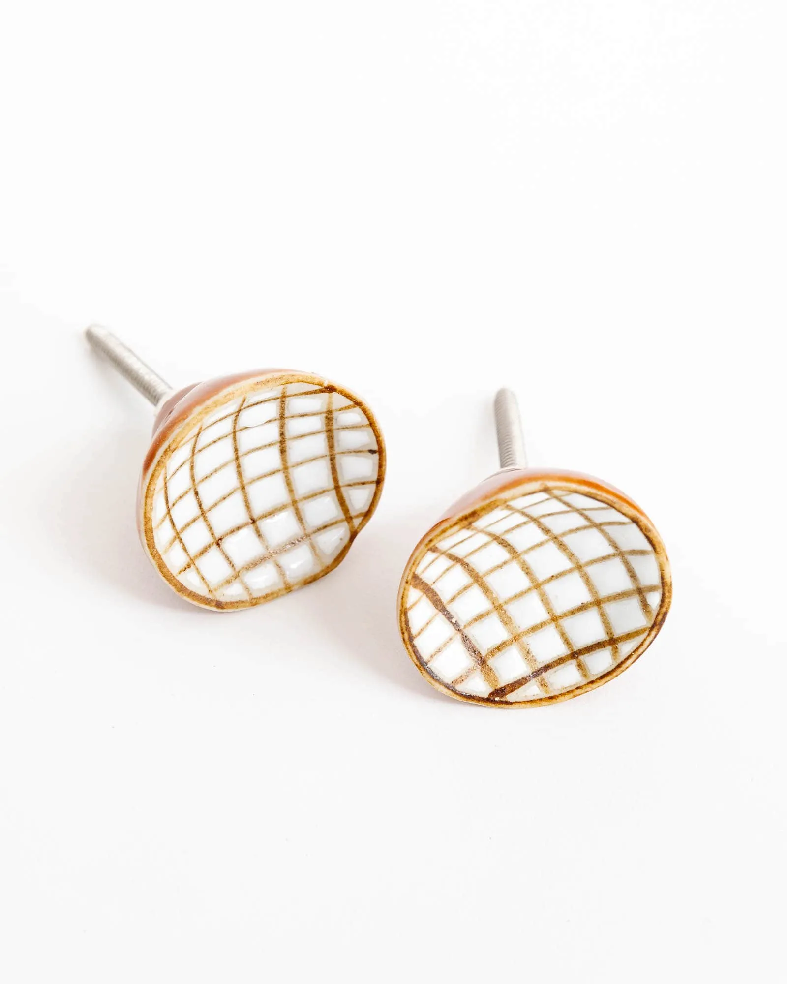 Criss-Cross Ceramic Knob