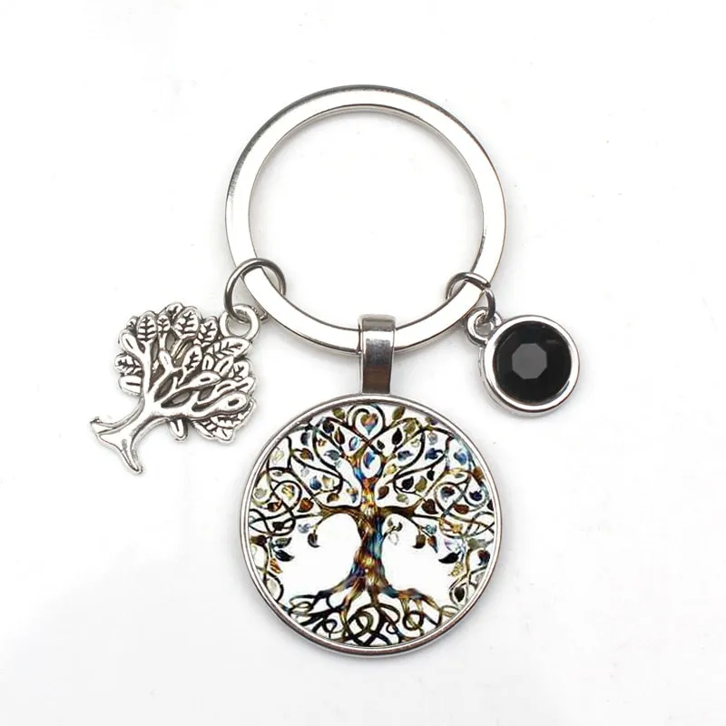 Crystal Stone Tree of Life Keychain
