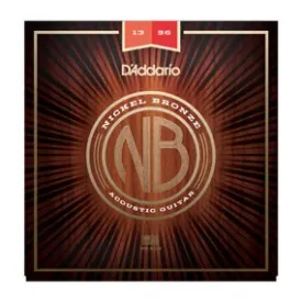 D'Addario NB1356 Nickel Bronze Acoustic Guitar Strings, Medium, 13-56