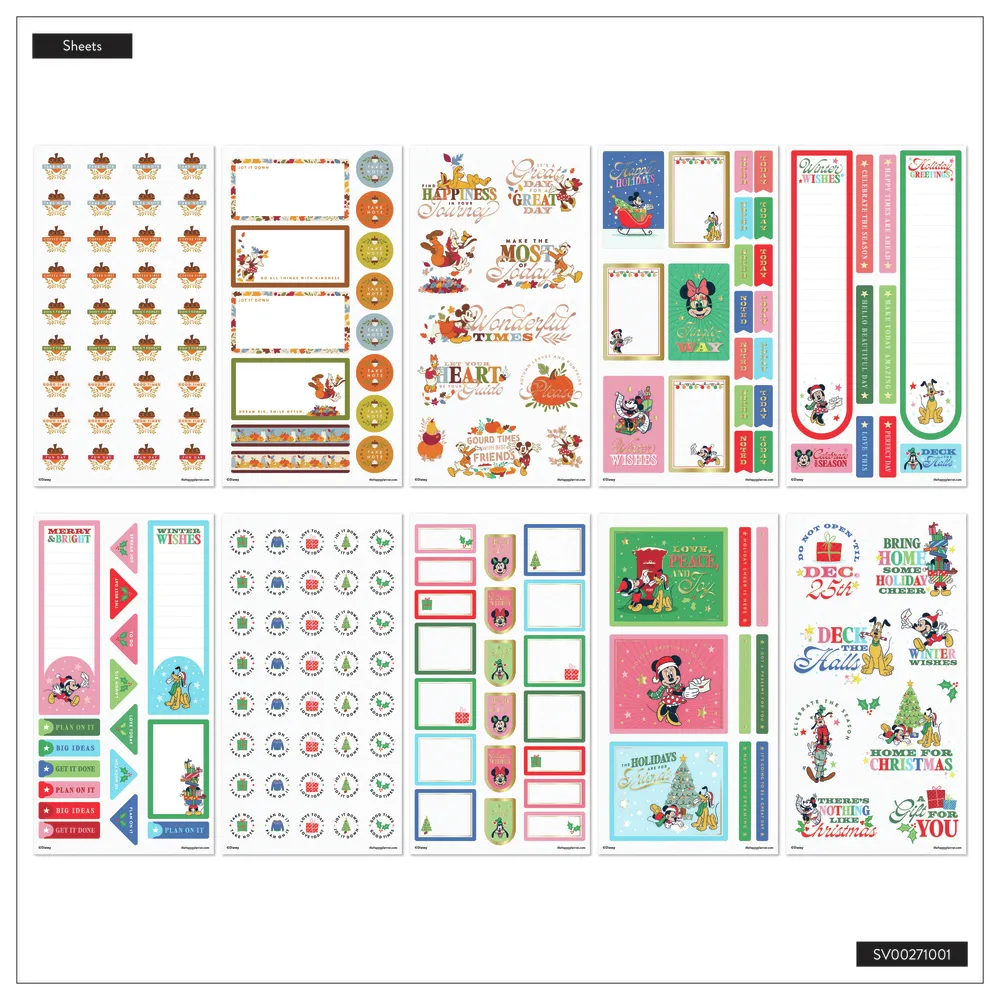Disney Mickey Mouse & Friends Seasonal - Mega Value Pack Stickers - 100 Sheets