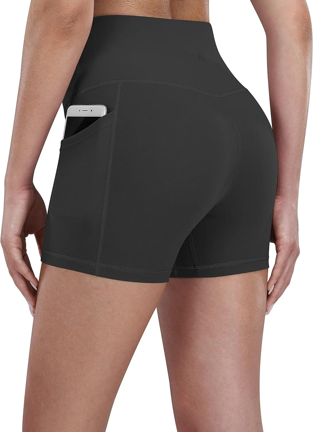 Fengbay 2 Pack 8" /5" Biker Shorts for Women with Pockets, High Waist Workout Shorts for Women Compression Yoga Shorts