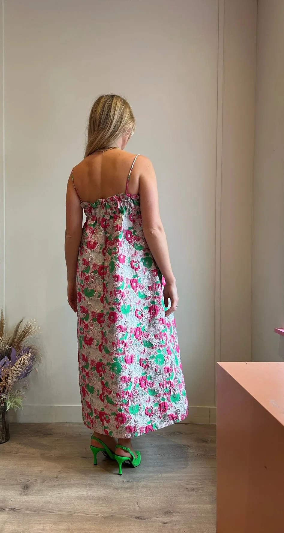 Ganni Jacquard Strap Dress