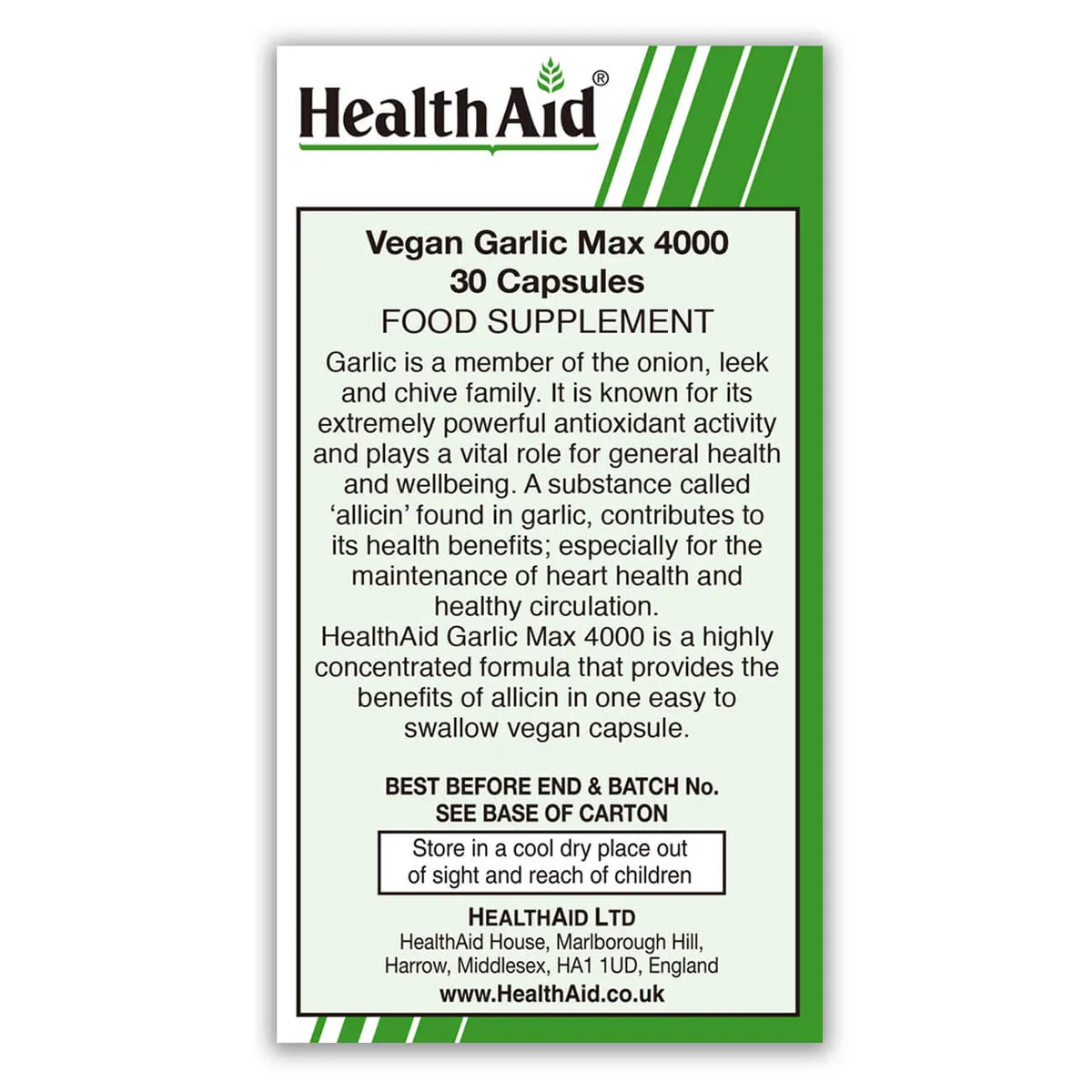 Garlic Max 4000 (Pure Garlic Extract) Vegicaps