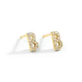 Gold Initial Studs