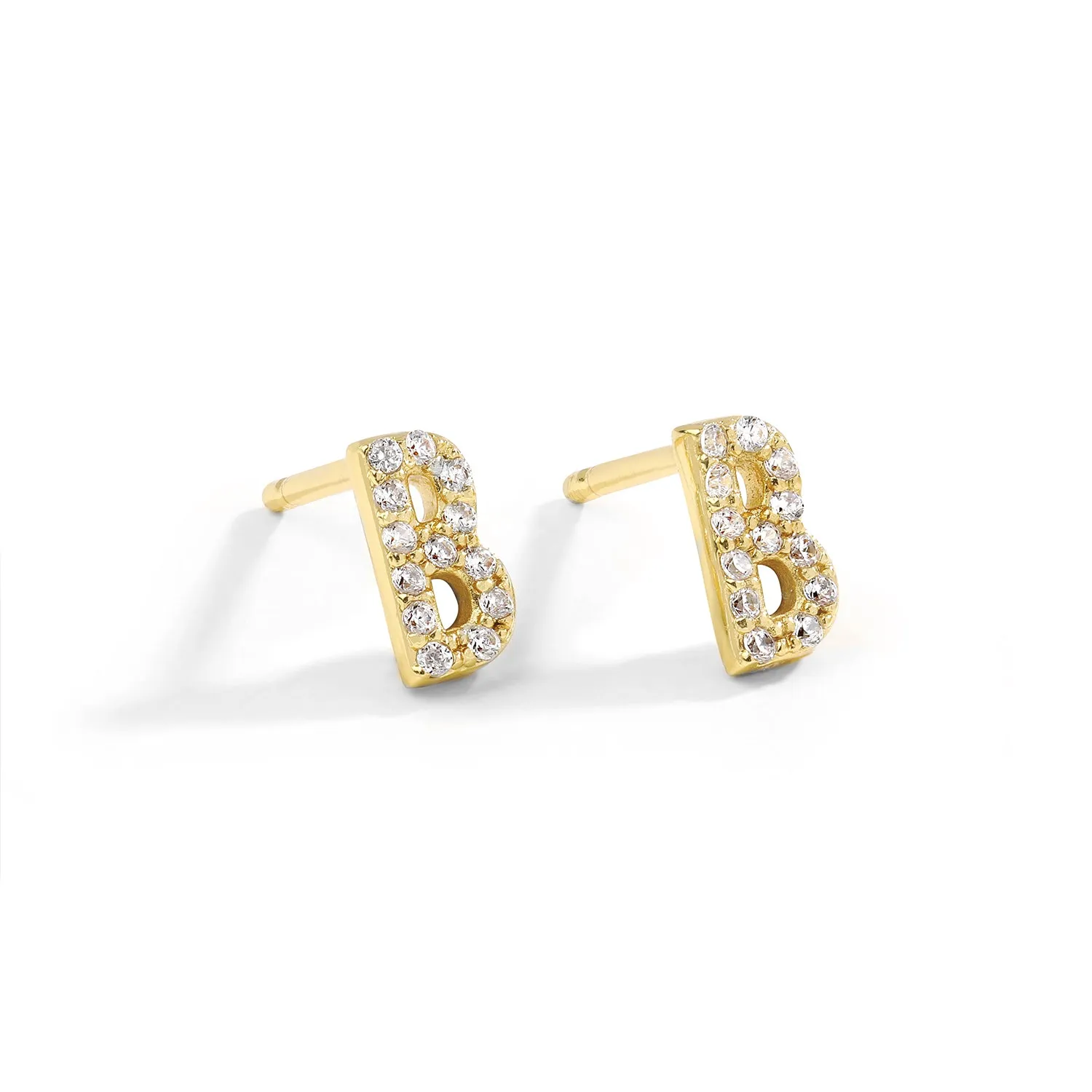 Gold Initial Studs