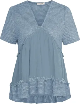 GRACE KARIN Short Sleeve Blouse for Women 2025 Casual V-Neck Ruffle Tops