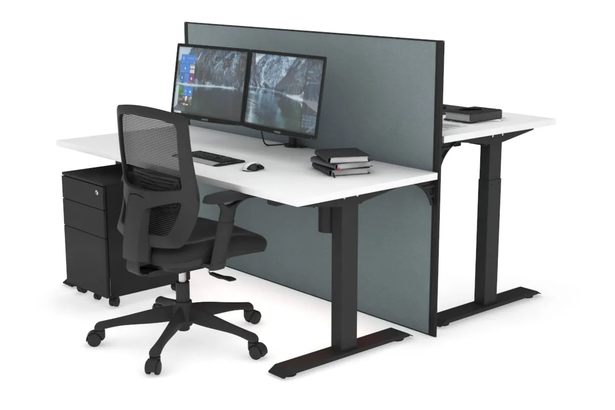 Just Right Height Adjustable 2 Person Bench Workstation [1200L x 700W]