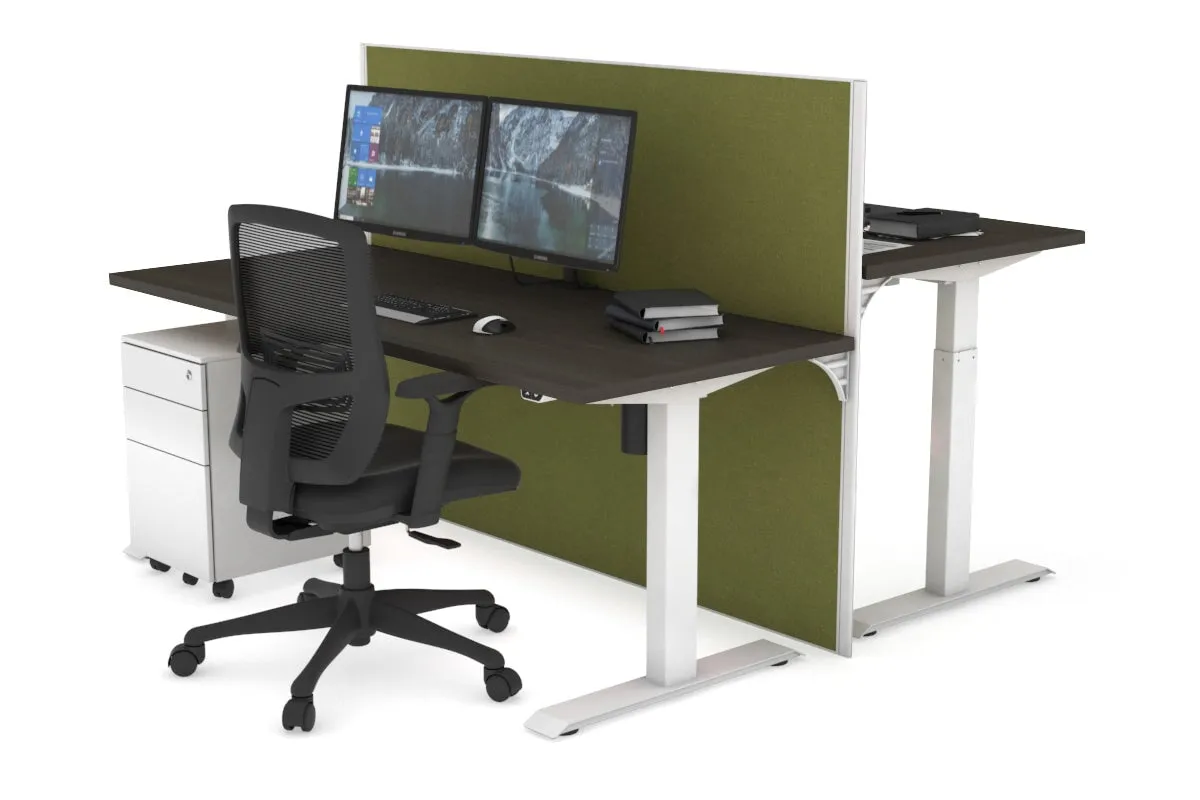 Just Right Height Adjustable 2 Person Bench Workstation [1200L x 700W]