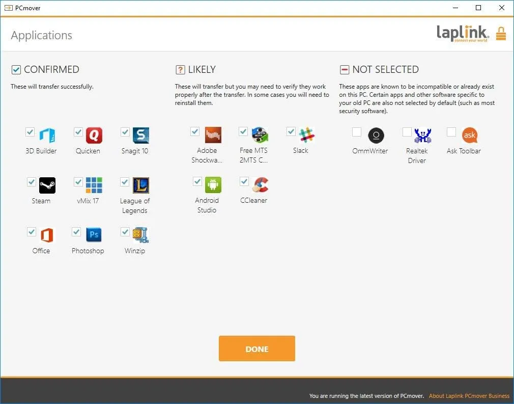 Laplink PCmover Migration Software - Initial Pay-Per-Use License Fee - Monthly invoicing for additional uses - $34.95/license - With Super Speed USB 3.0 cable - Business Technician, 5 Licenses