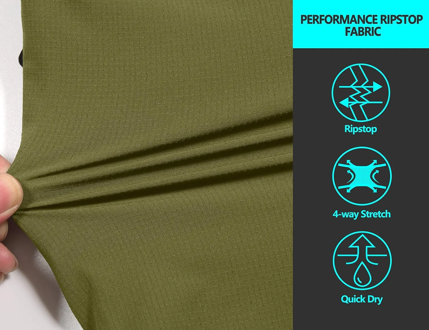 Little Donkey Andy Men's Hiking Cargo Shorts with 9 Pockets Lightweight Water-Resistant Quick Dry Golf Travel Shorts