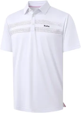 M MAELREG Golf Shirts for Men Quick Dry Short Sleeve Casual Stylish Moisture Wicking Chest Print Collared Mens Polo Shirts