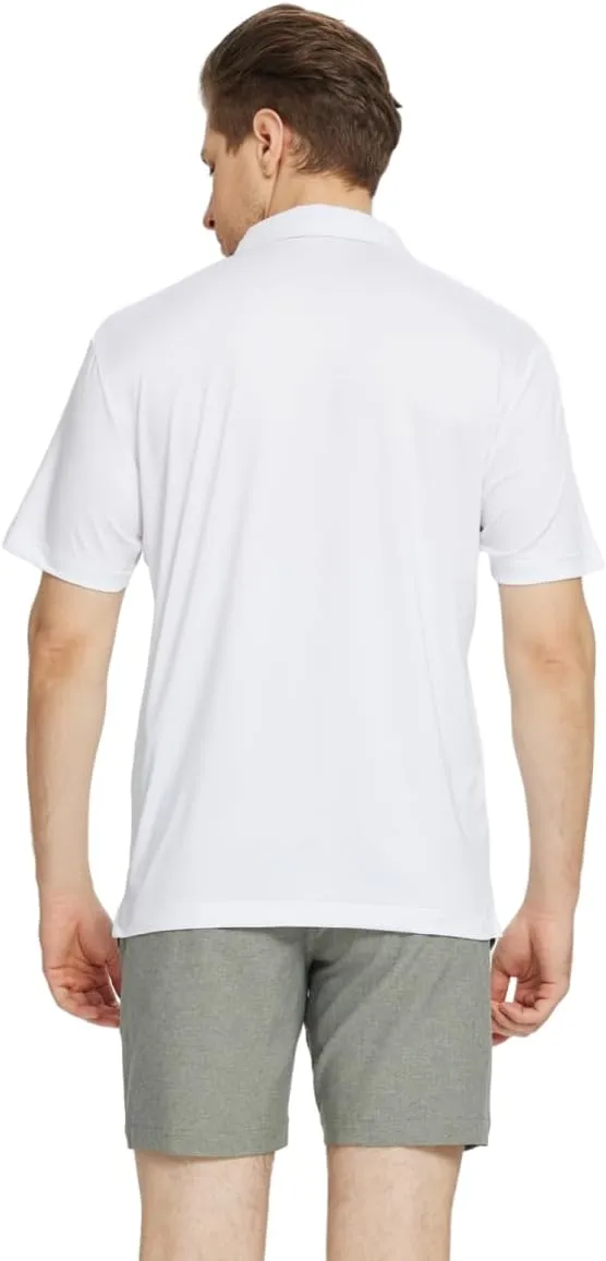 M MAELREG Golf Shirts for Men Quick Dry Short Sleeve Casual Stylish Moisture Wicking Chest Print Collared Mens Polo Shirts