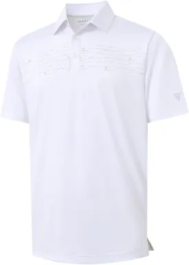 M MAELREG Golf Shirts for Men Quick Dry Short Sleeve Casual Stylish Moisture Wicking Chest Print Collared Mens Polo Shirts