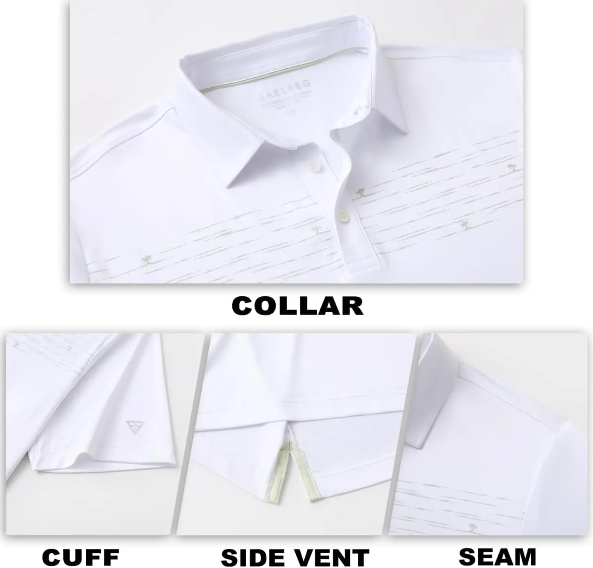 M MAELREG Golf Shirts for Men Quick Dry Short Sleeve Casual Stylish Moisture Wicking Chest Print Collared Mens Polo Shirts