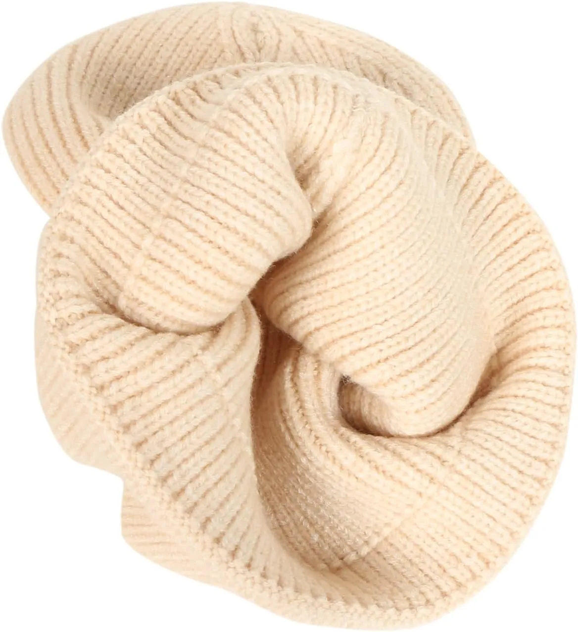 Men Women Plain Color Rib Knitted Beanie Winter Hat Warm Stretchable