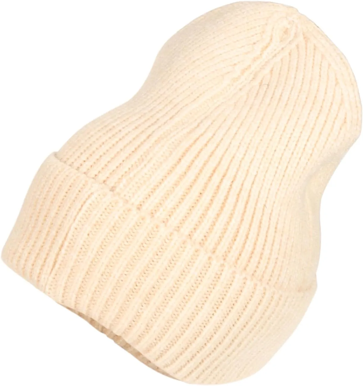 Men Women Plain Color Rib Knitted Beanie Winter Hat Warm Stretchable