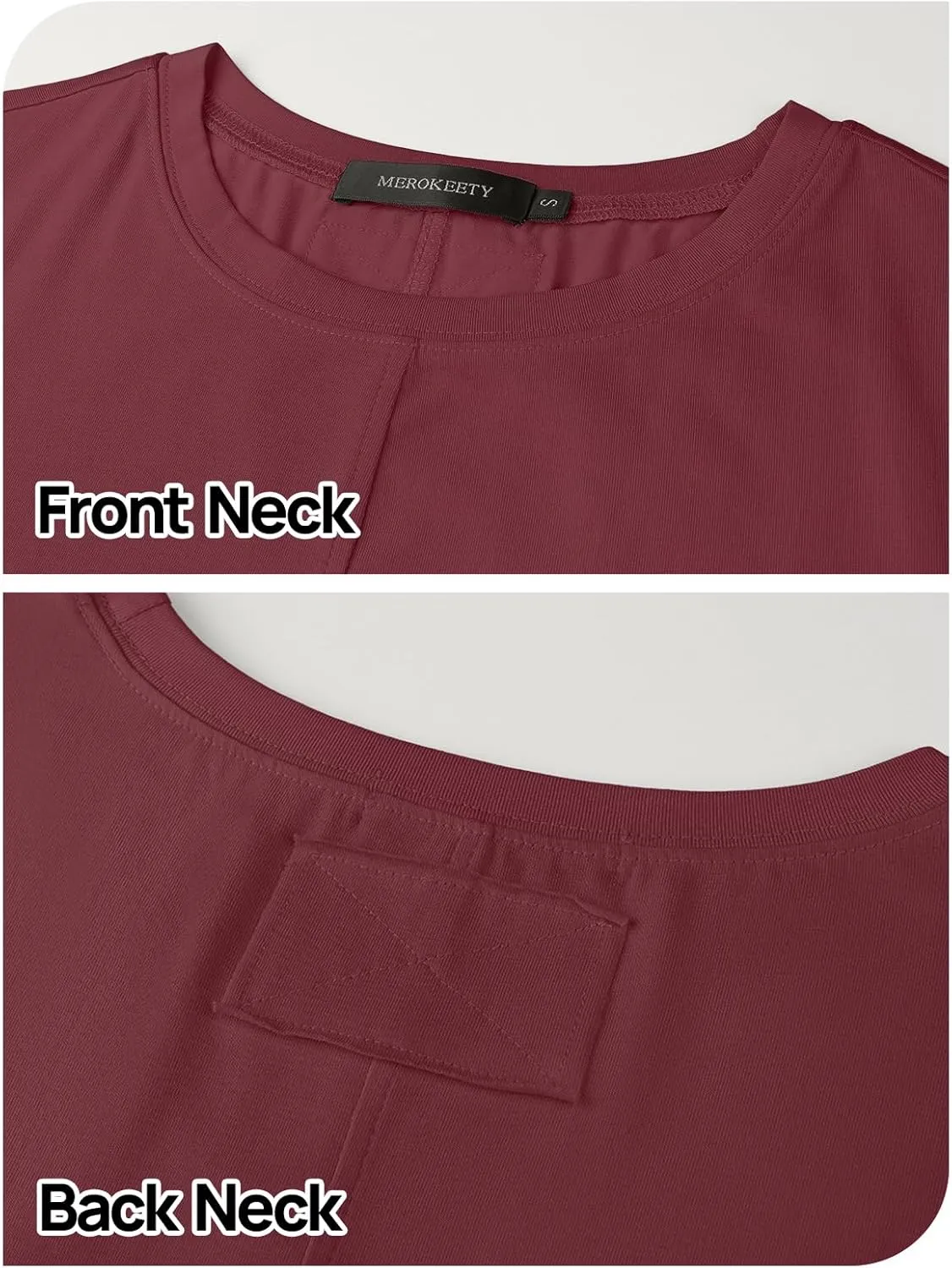 MEROKEETY Women's 2025 Summer Short Sleeve Dress Crewneck Casual Mini Tshirt Dresses with Pockets