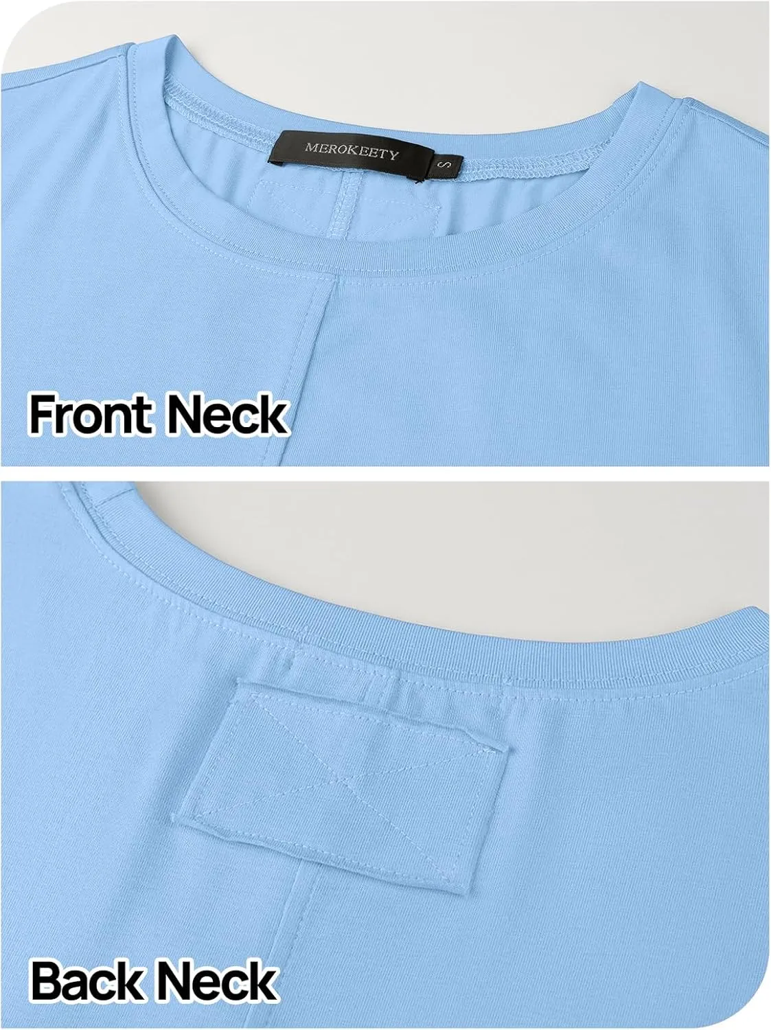 MEROKEETY Women's 2025 Summer Short Sleeve Dress Crewneck Casual Mini Tshirt Dresses with Pockets