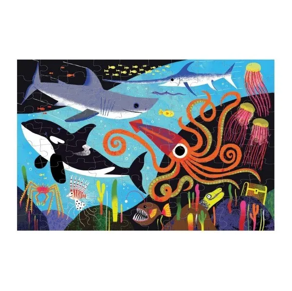 Mudpuppy Ocean Predators 100 Piece Glow in the Dark Puzzle
