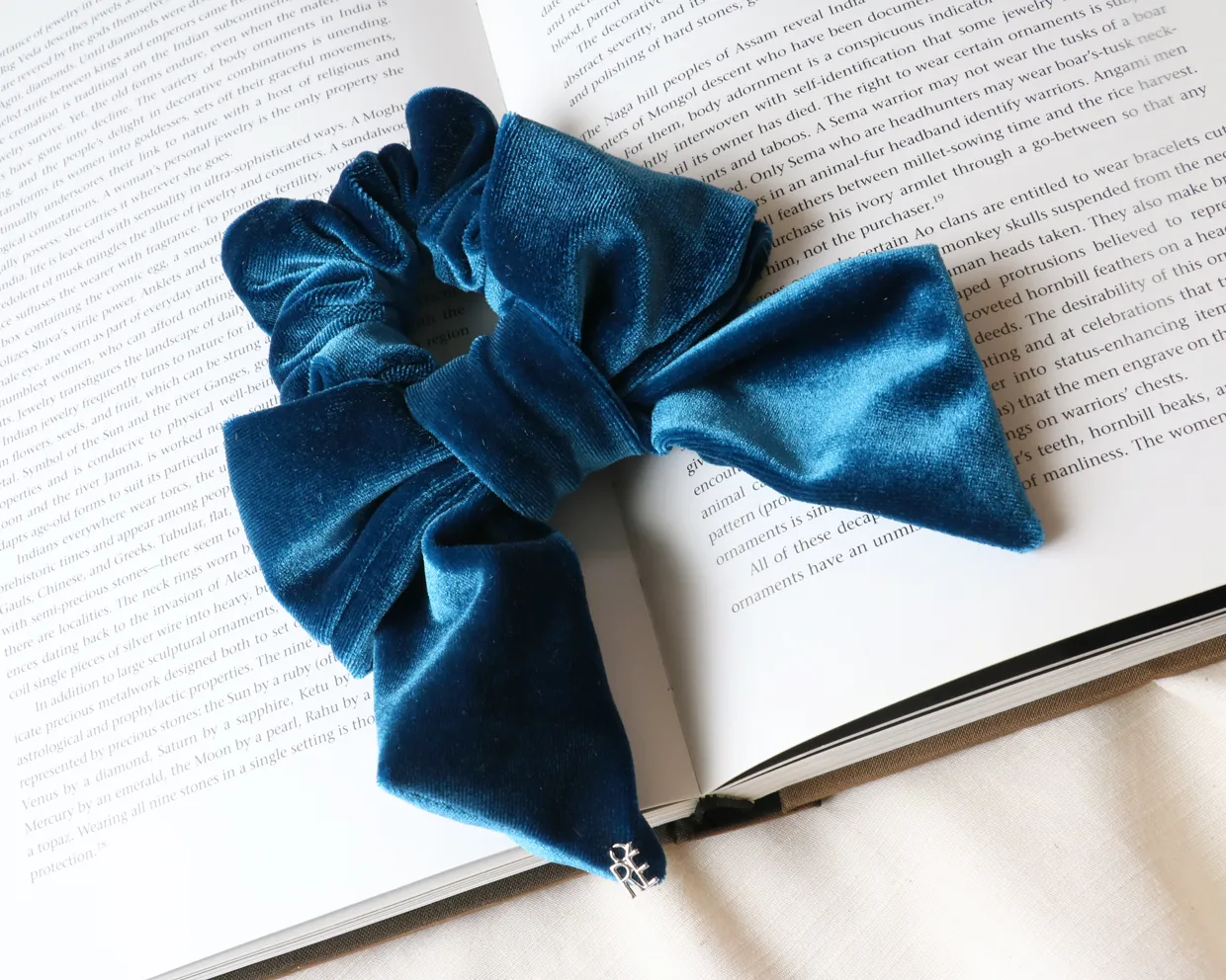 Navy Blue Ribbon Scrunchie