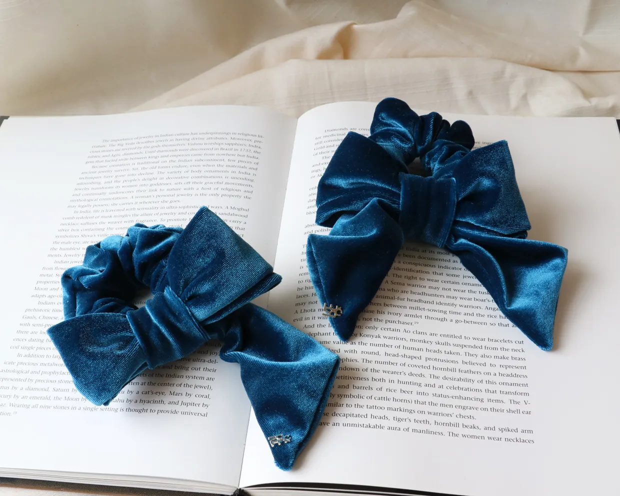 Navy Blue Ribbon Scrunchie