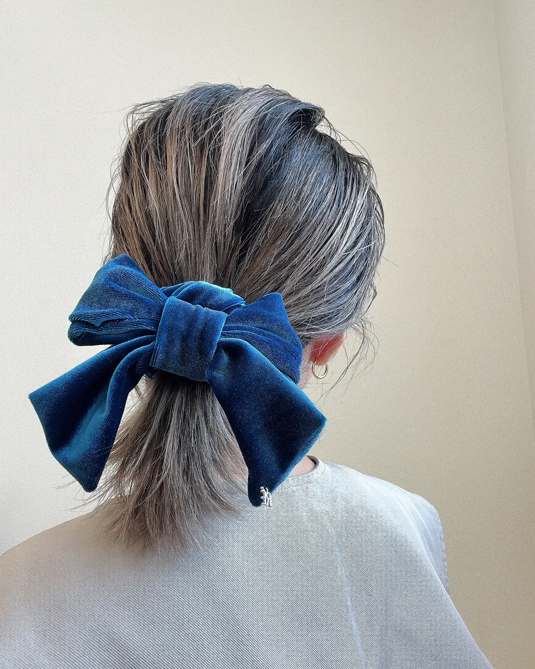Navy Blue Ribbon Scrunchie