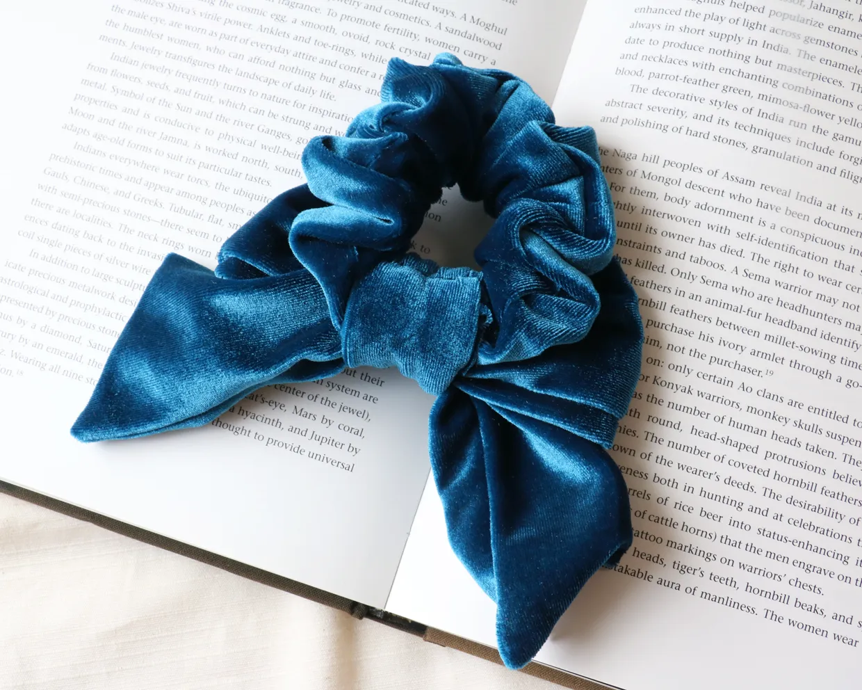 Navy Blue Ribbon Scrunchie