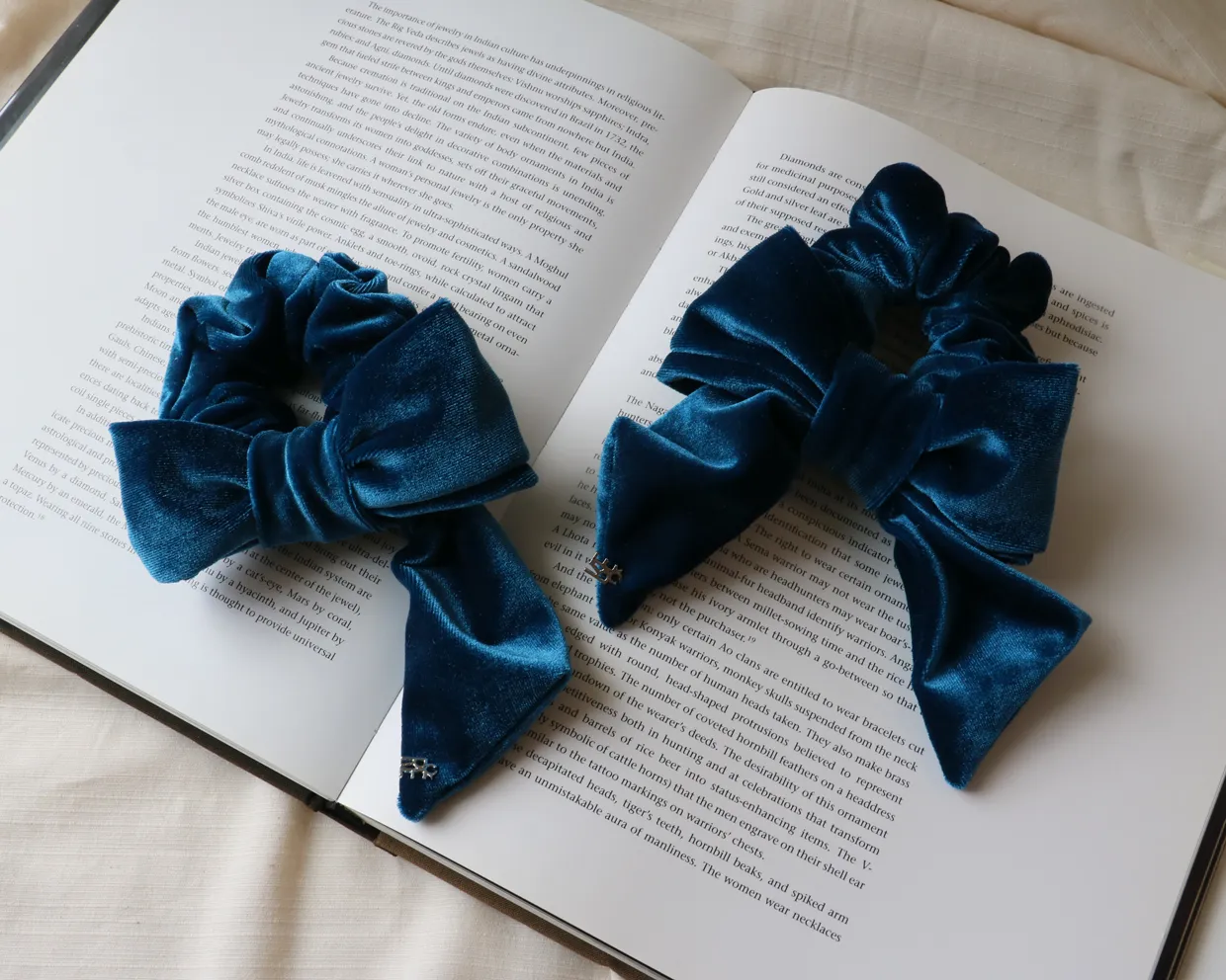 Navy Blue Ribbon Scrunchie