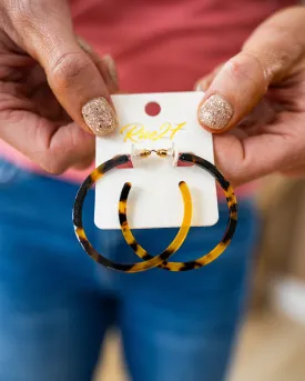NEW! Acrylic Hoop Earrings - Tortoise