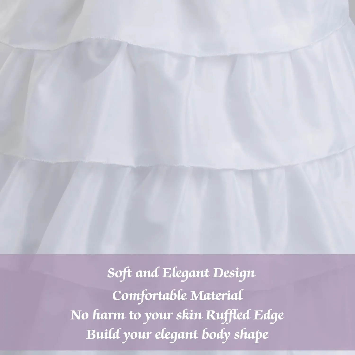 Petticoats for Women Crinoline Long Petticoat Skirt 4 Hoop Skirt Floor Length Petticoat for Ball Gown