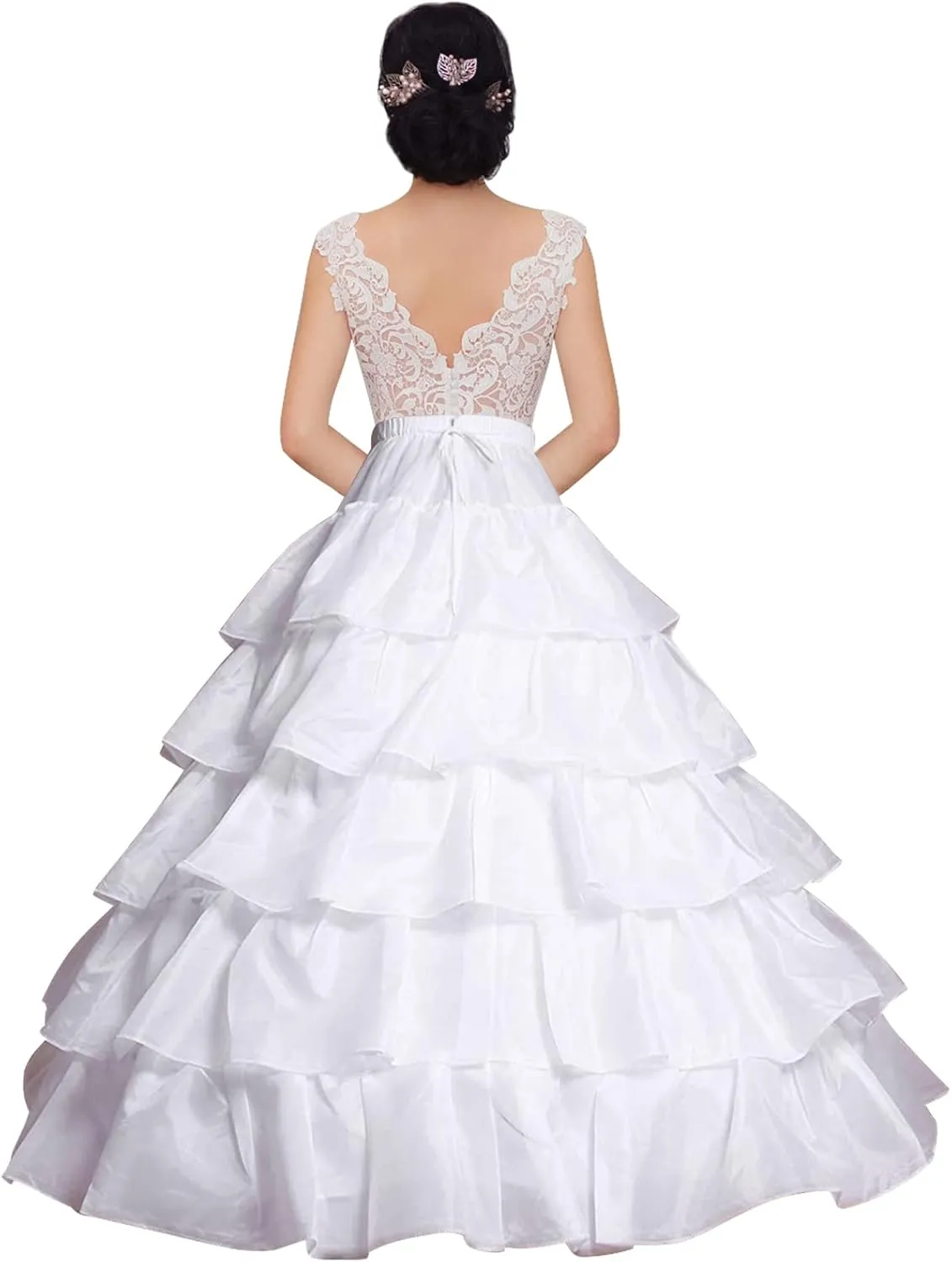 Petticoats for Women Crinoline Long Petticoat Skirt 4 Hoop Skirt Floor Length Petticoat for Ball Gown