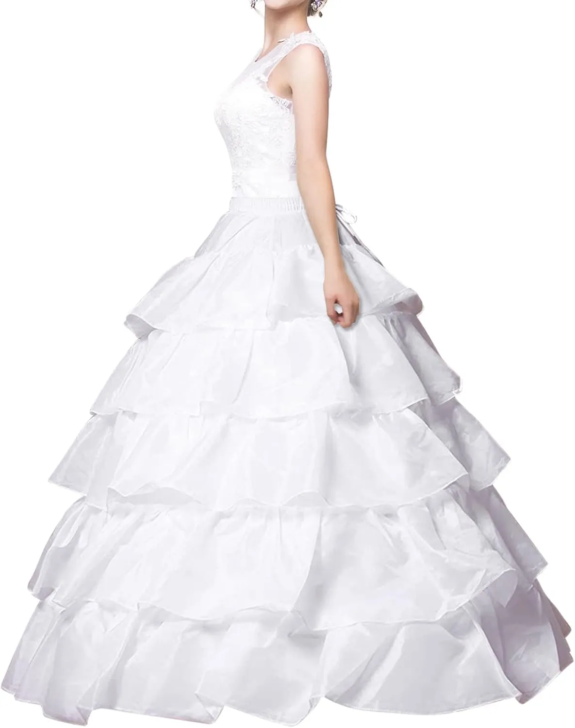 Petticoats for Women Crinoline Long Petticoat Skirt 4 Hoop Skirt Floor Length Petticoat for Ball Gown