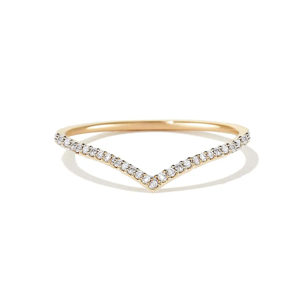 Ring | Valentina V Pavé | 18K Gold Plated